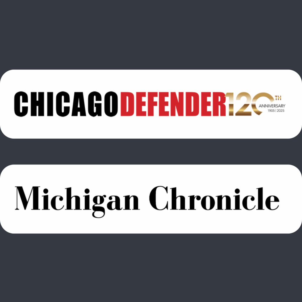 Logos of Chicago Defender and Michigan Chronicle