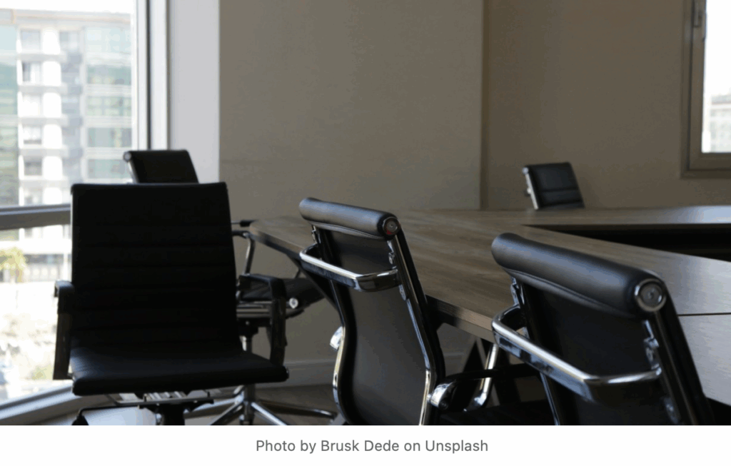 Office conference room, with pivoted chair