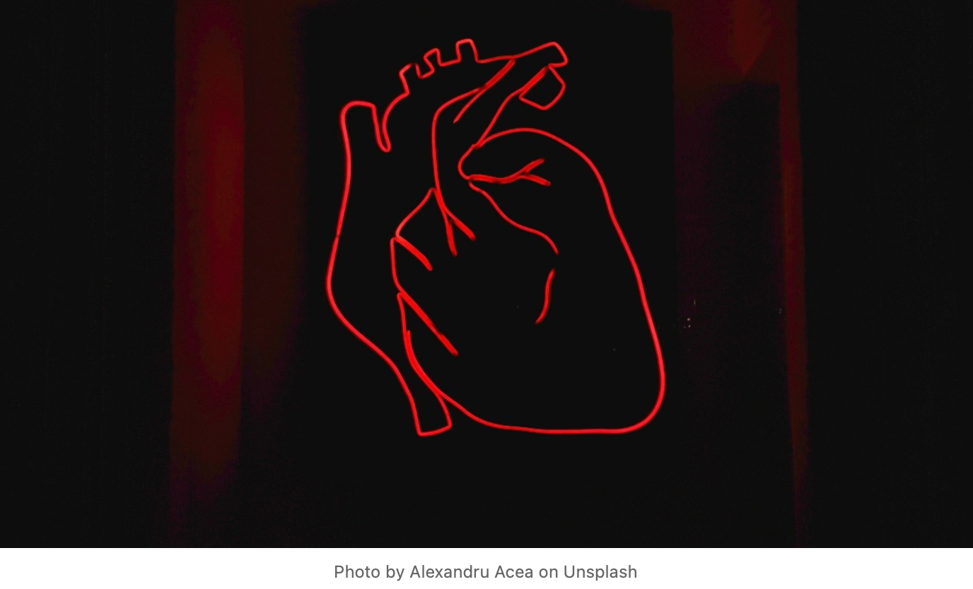 outline of heart in red