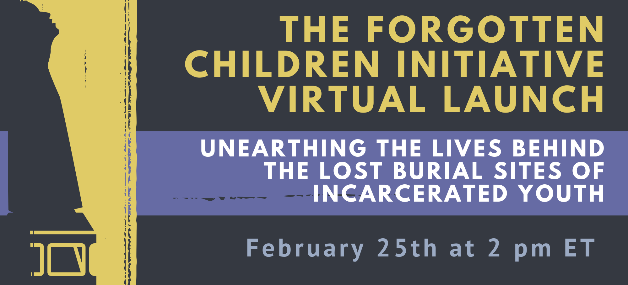 Title Text over dark background, with yellow paint splashed in vertical line, within is a silhouette bust of a black boy over a cinder block