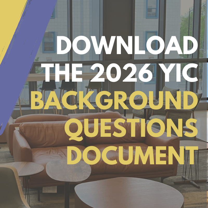 Text over Georgetown building lobby "Download the 2026 Youth In Custody Background Questions"