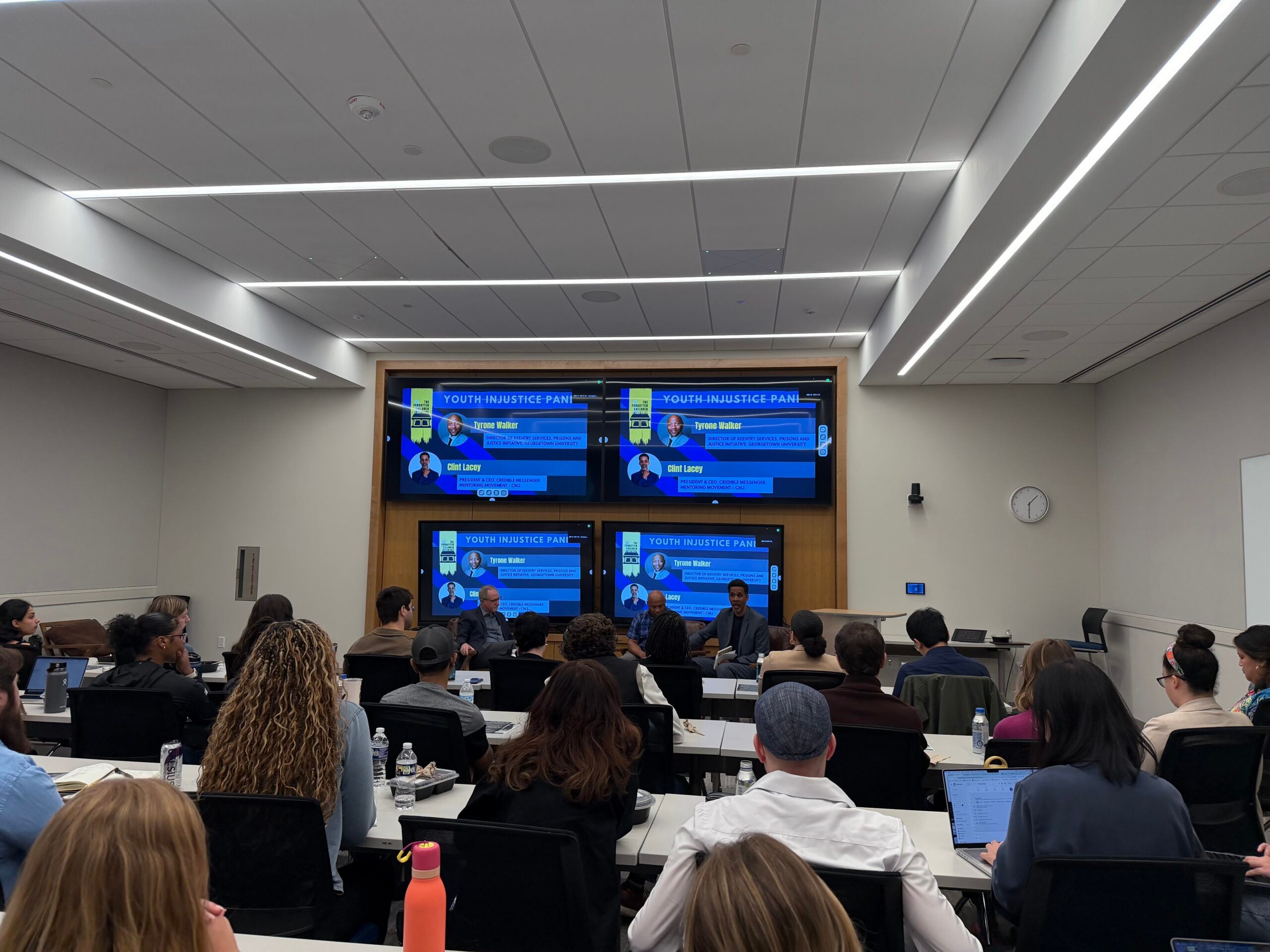 Marc Schindler, Tyrone Walker, and Clint Lacey at the Youth Injustice Panel