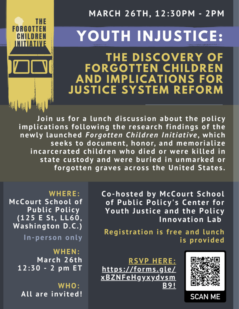 Youth Injustice flyer with description of lunch event.