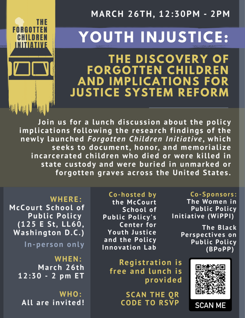 Youth Injustice flyer with description of lunch event.