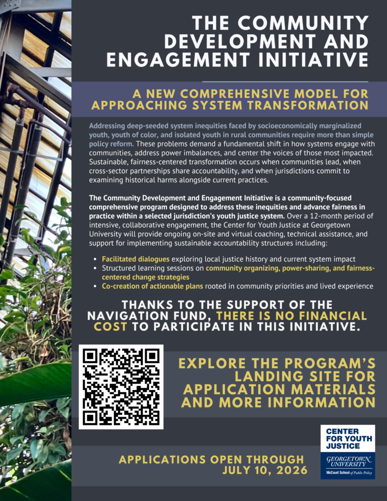 Info sheet with text describing the Community Development Initiative