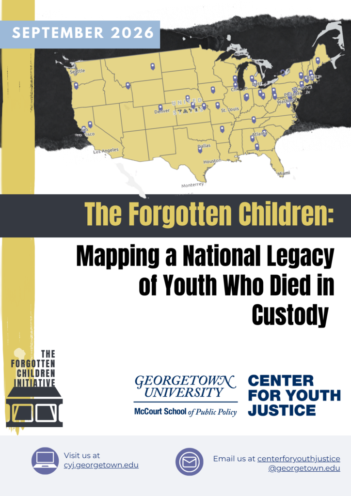 Cover for research brief on national map of youth who died and were buried in custody