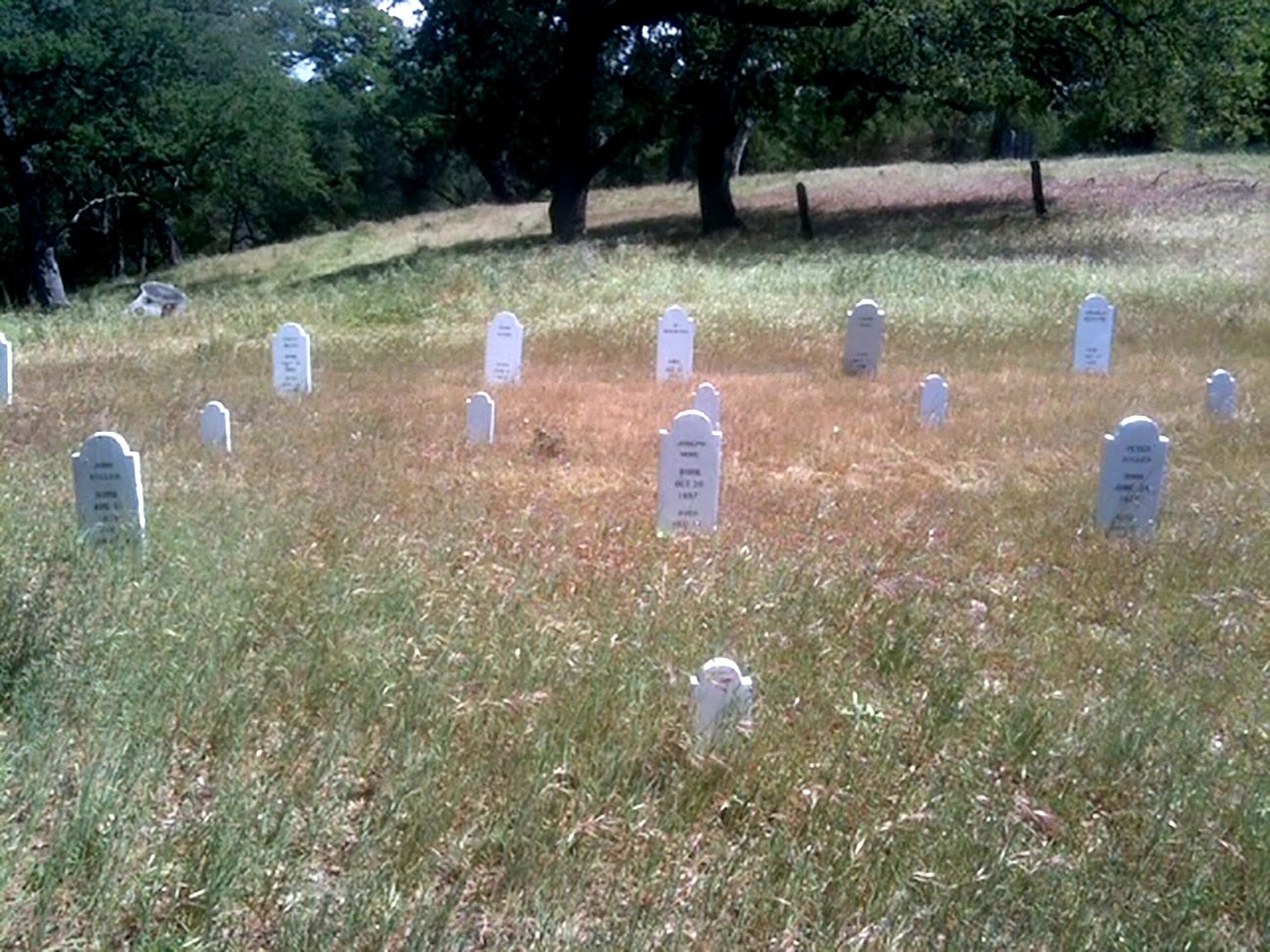 gravestones in a field at the Preston School of Industry in California
